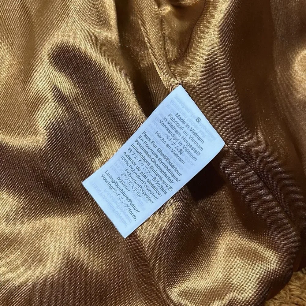 J. Crew Women's Size Small Brown‎ Full Zip Funnelneck Sherpa Jacket AB440